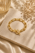 Oversized Gold Paperclip Bracelet – Waterproof & Tarnish-Free