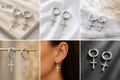 11mm Cross Drop Huggie Hoops Silver – Waterproof & Tarnish-Free